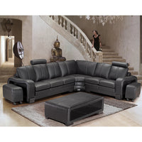 Elegant Furniture Living Room Seater Leather L Sectional Corner Armchair Sofas With Single Seat Chair