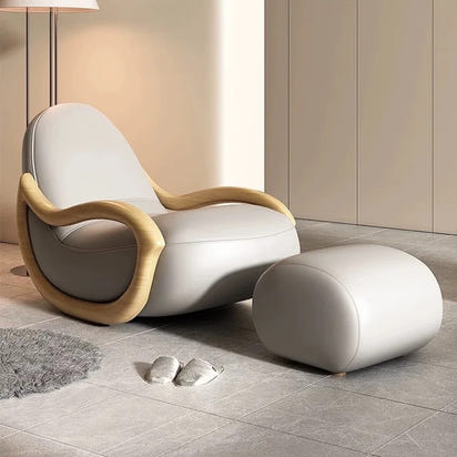 Italian Living Room Chair, Simple White Design, Lazy Designer Recliner, Comfy Armchair Sofa, Fauteuil Salon Home Furniture