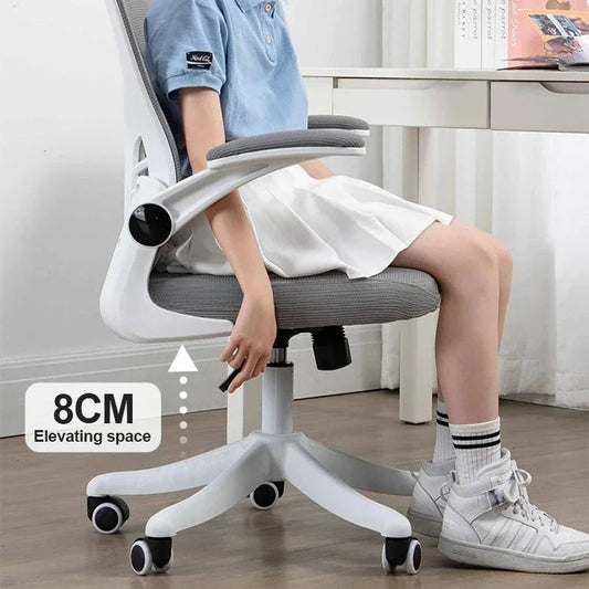 Adjustable Lumbar Support Home Desk Chairs with Armrests Students Study Computer Chair Office Mesh Swivel Chair with Wheels