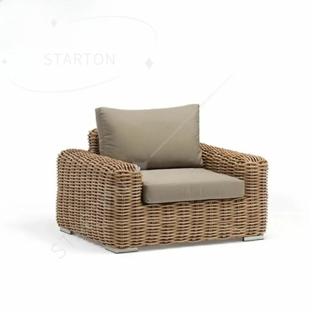 Mode Sunwell Luxury Hotel Rattan Garden Furniture Wicker Outdoor Sofa Set Patio UV Resistant PE with Aluminum Frame Contemporary