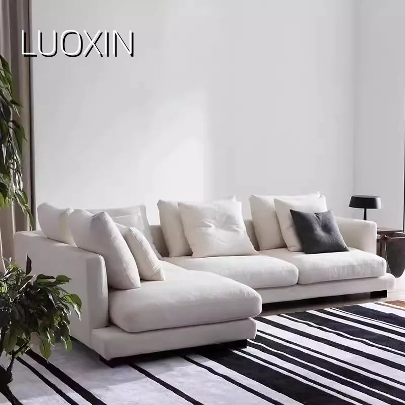 Minimalist fabric sofa tatami wabi-sabi wind combination technology cloth living room princess corner L-shaped combination sofa