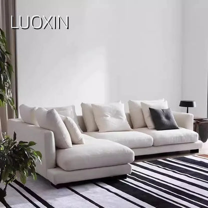 Minimalist fabric sofa tatami wabi-sabi wind combination technology cloth living room princess corner L-shaped combination sofa