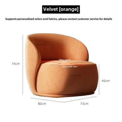 Creative Velvet Living Room Chairs Italian Living Room Furniture Hotel Cafe Leisure Designer Armchair Home Backrest Dining Chair