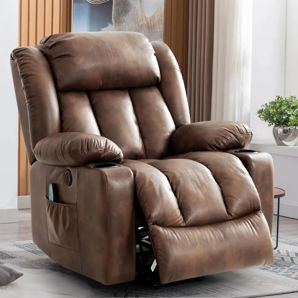 Power Lift Recliner Chair for Elderly, Electric Recliner Chairs for Adults with Massage and Heat, Cup Holders, Remote Control,