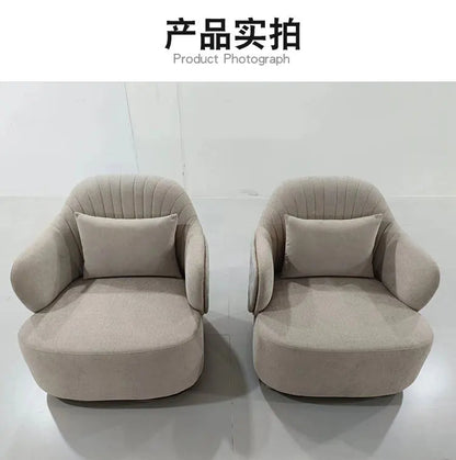 Italian light luxury single sofa chair villa living room home leather armchair