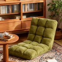 Foldable Floor Sofa Chair, Lazy Bag Bed for Living Room, Portable Lounger with Removable Cover, Easy Storage Ottoman for Bedroom