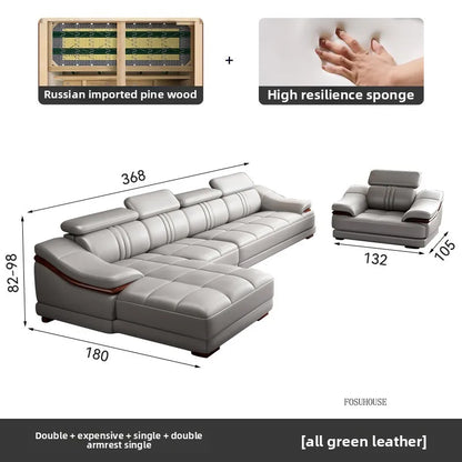 Italian Light Luxury Living Room Sofas Combination Nordic Double Sofas for Living Room Home Furniture Designer Leather Back Sofa