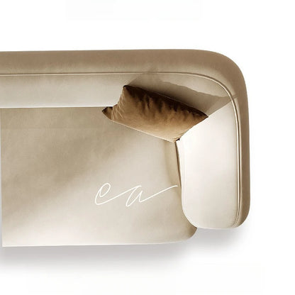 Sofa light luxury matte cloth curved sofa, large and small apartment simple fabric sofa