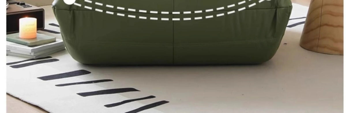 Black caterpillar sofa lazy single leisure chair togo original small apartment balcony living room lying down leather