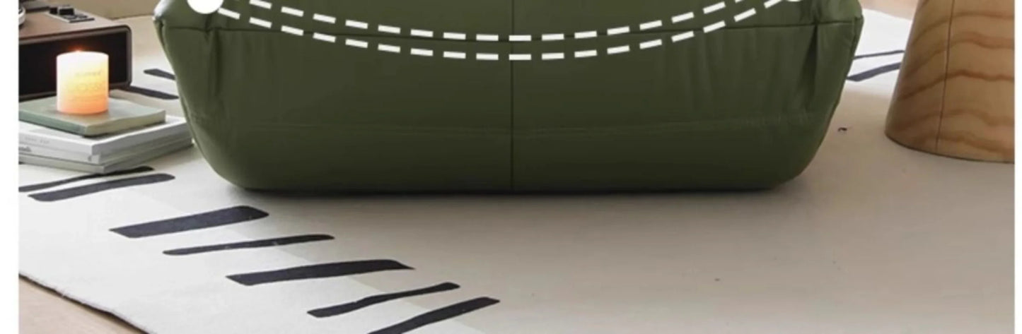 Black caterpillar sofa lazy single leisure chair togo original small apartment balcony living room lying down leather