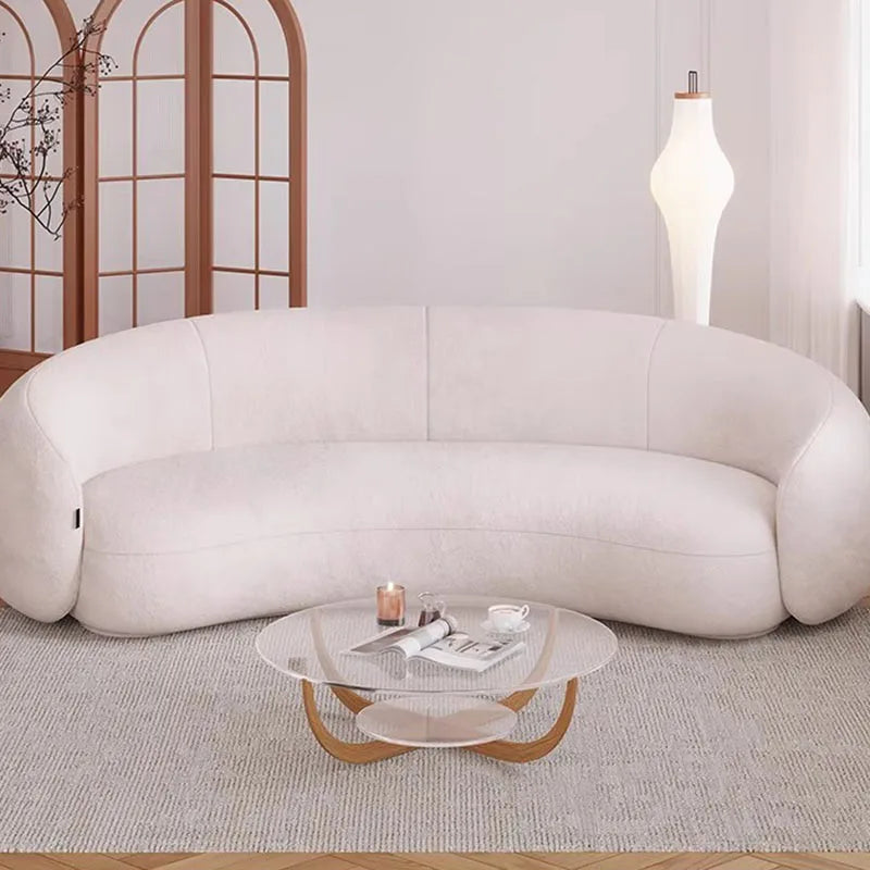 Curved Armchair Living Room Sofas White Designer Modern Minimalist Living Room Sofas Lazy Floor Muebles Lounge Suite Furniture
