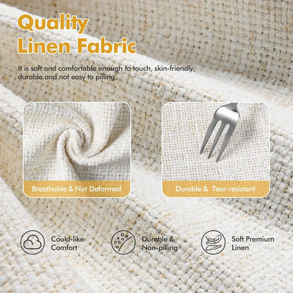 85" Modern Sofa Couches for Living Room, 3 Seater Sofa, Natural Linen Deep Seat Sofa with Upholstered Cushion&Detachable Cover,