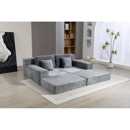 Double Lounge Chaise, Plush Sofa Bed, Upholstered Cloud Sofa, Deep Seat Sleeper Loveseat Chair for Living Room and Bedroom,