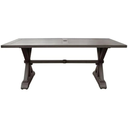 Beenle Modern Outdoor Aluminum Dining Table, Dark Gray
