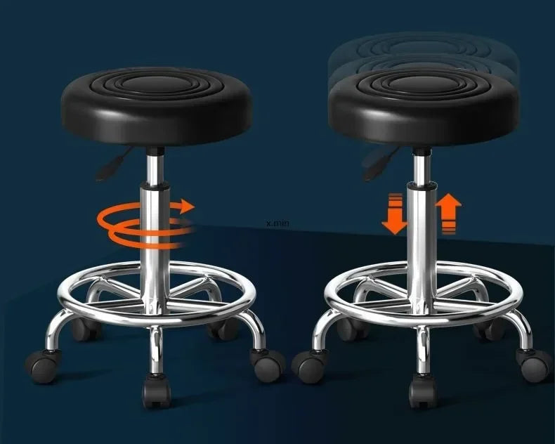 Beauty Stool,Hair Salon,Rotating Lift,Hair Salon Chair,Pulley,Nail Art, Hair Cutting, Round Stool, Exclusively for Beauty Salons