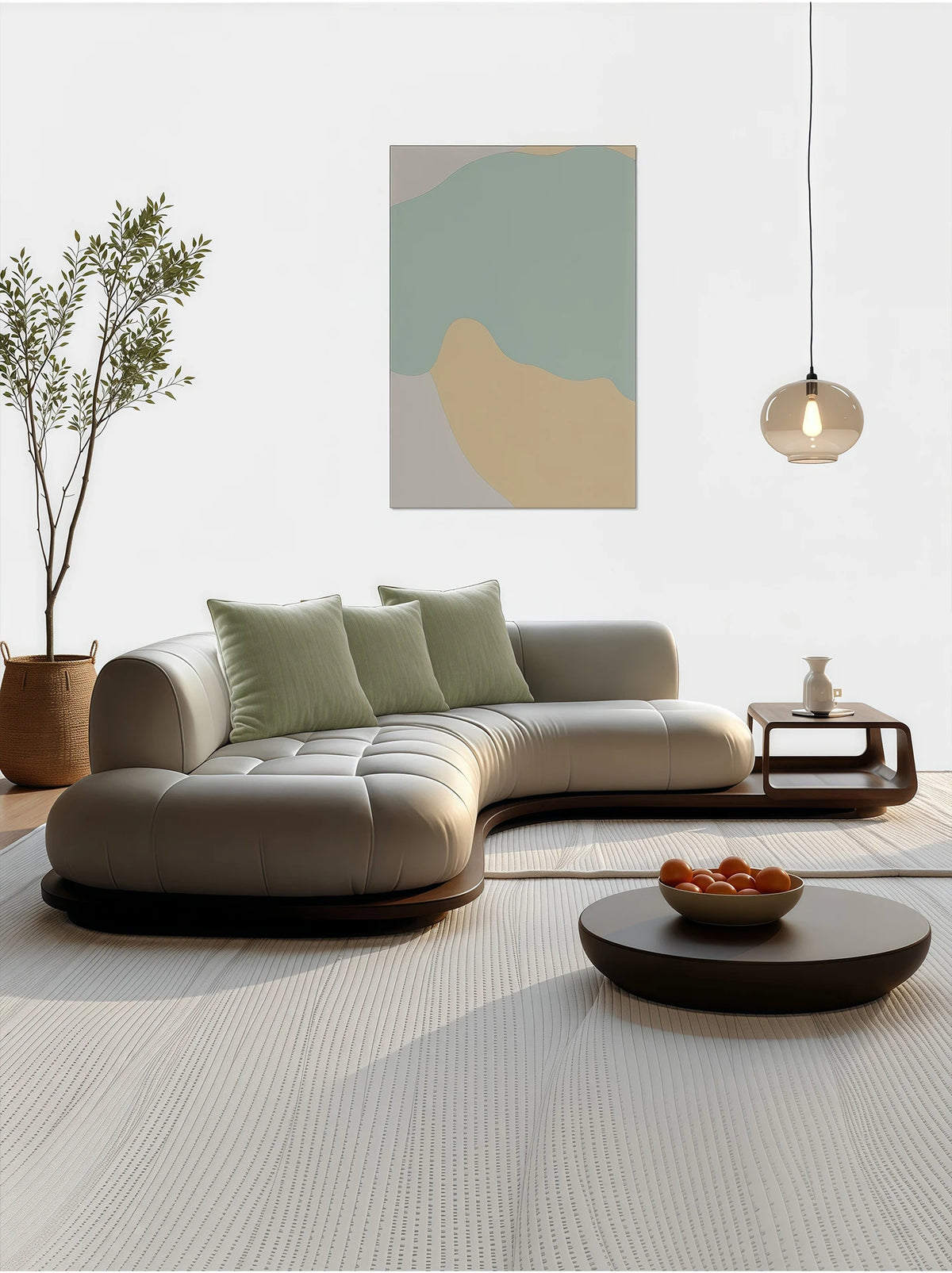 Arc corner sofa living room corner creative coffee table combination furniture simple and modern