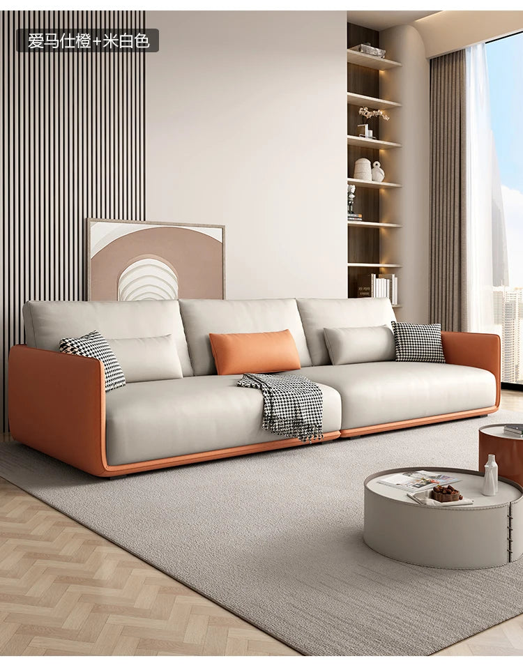 Designer Simple Soft Couches Living Room Comfortable Wood Luxury Modern Sofa Puffs Nordic Home Couch Wohnzimmer Home Furniture
