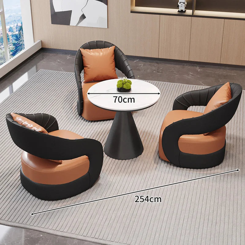 YJQ Business Negotiation Table and Chair Set for Sales Office, Hotel Lobby Reception, Guest Reception, and Rest Area Sofa