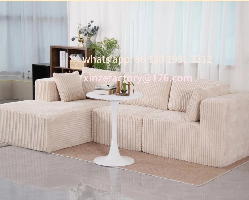 Customizable vacuum compression sofa folding Italian simple sitting and sleeping large apartment living room corduroy popularity