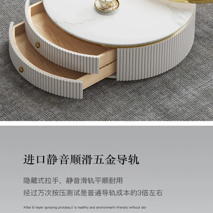 D178 Y Coffee Table Modern Living Room Size round Combination Rounded Corner Paint Metal Complete Set Stone Plate round Coffee T