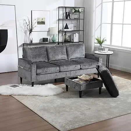 #For L-Shaped Modular Sectional Sofa, 3-Seater Comfy Cloud Couch with Ottoman/Chaise & 5 Pillows for Living Room Bedroom&
