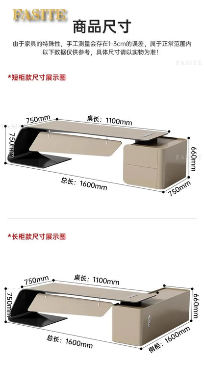 High-end Lacquered Boss Desk, Stylish Atmosphere, Modern and Simple Office Desk, High-end Workbench
