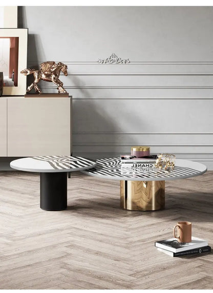 Table basse en marbre à motif zèbre, fonction combinée, élégante, spéciale, meubles de salon, Salongbord XYCJ