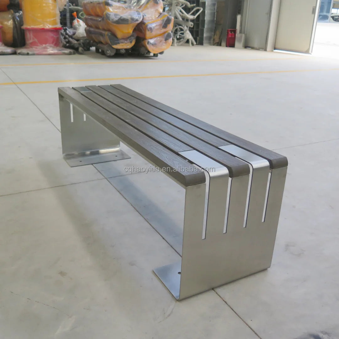 Banc d'extérieur une pièce confortable, norme européenne américaine, haute qualité, Design ergonomique, pour parc public, Long banc de jardin, Patio