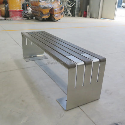 Banc d'extérieur une pièce confortable, norme européenne américaine, haute qualité, Design ergonomique, pour parc public, Long banc de jardin, Patio