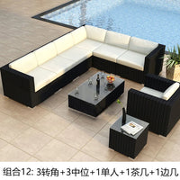 Terrace Modern Garden Sofas Outdoor Combination Courtyard Nordic Garden Sofas Waterproof Pe Rattan Furniture Sofá Jardín MHHYSF