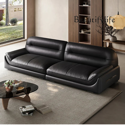 MM Lounge Leather Filler Sofa Living Room Luxury Italian Nordic Lazy Couch Recliner Mini 3 Seater Divani Da Soggiorno Furniture