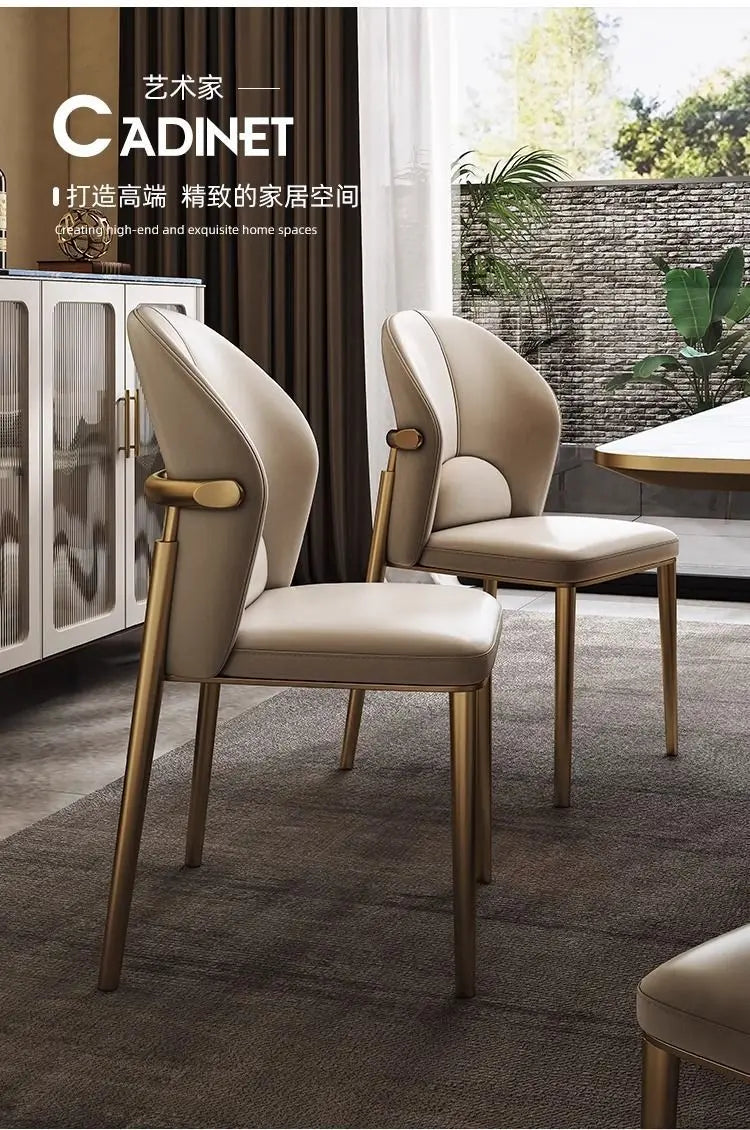 Italian Dining Chair Home Nordic Backrest Chair High-end Restaurant Stool Hotel Modern Simple Light Luxury Stainless Steel Chair