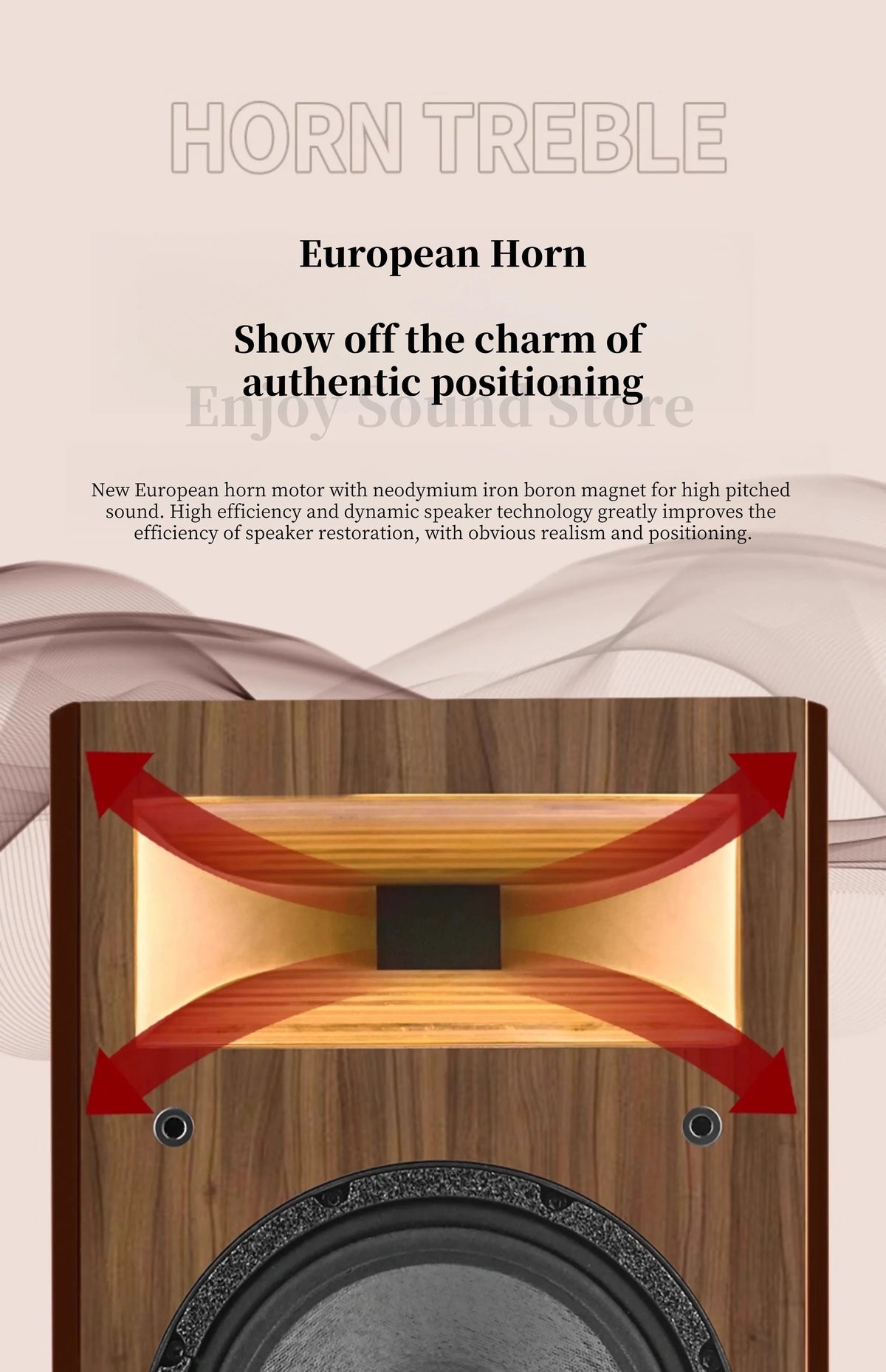 A-1529 8 Inch Two Way HiFi Fever Bookshelf Passive Horn Wooden Box Boron Magnet High pitched Speaker 110W 8Ohm