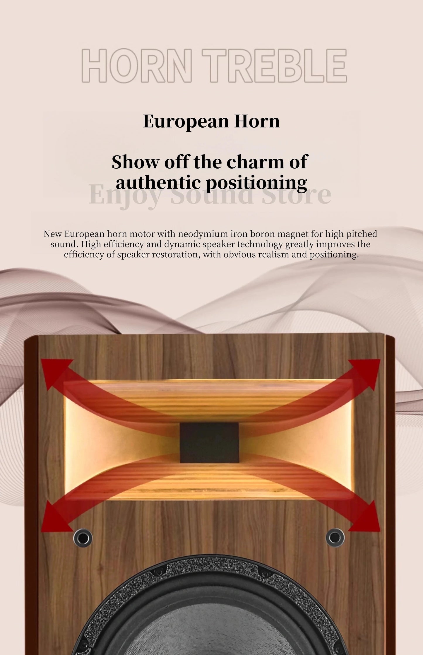 A-1529 8 Inch Two Way HiFi Fever Bookshelf Passive Horn Wooden Box Boron Magnet High pitched Speaker 110W 8Ohm