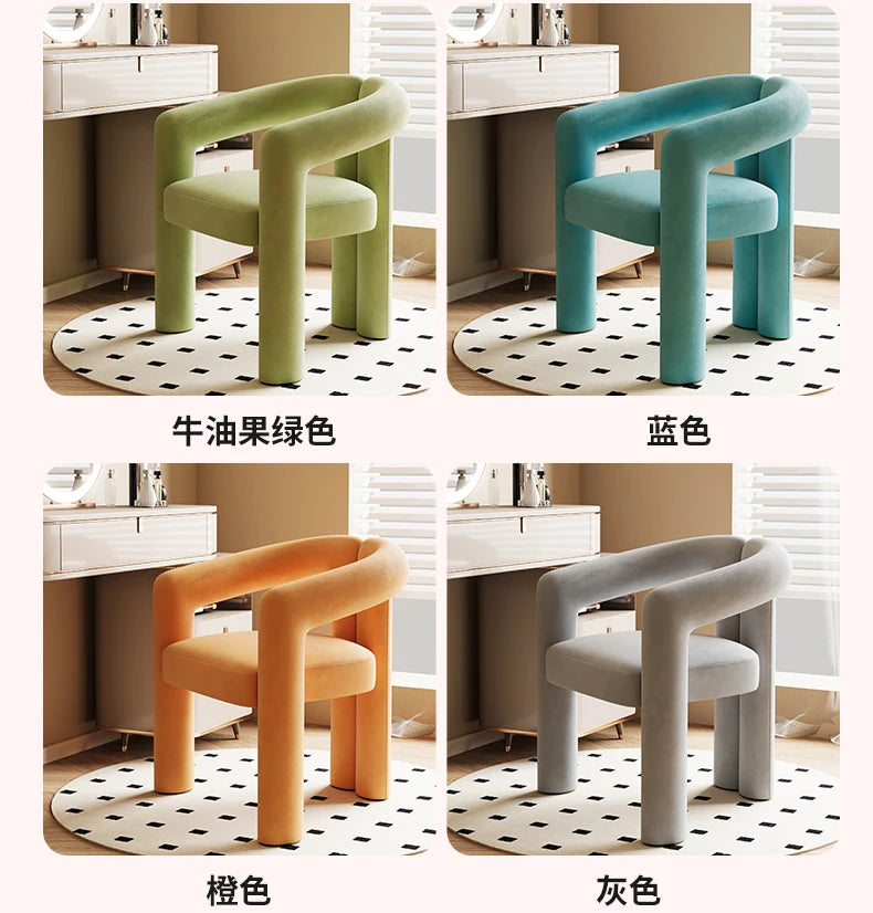 Bedroom Makeup Stool Light Luxury Senior Dresser Chair Home Dining Chair Nail Salon Back Chair