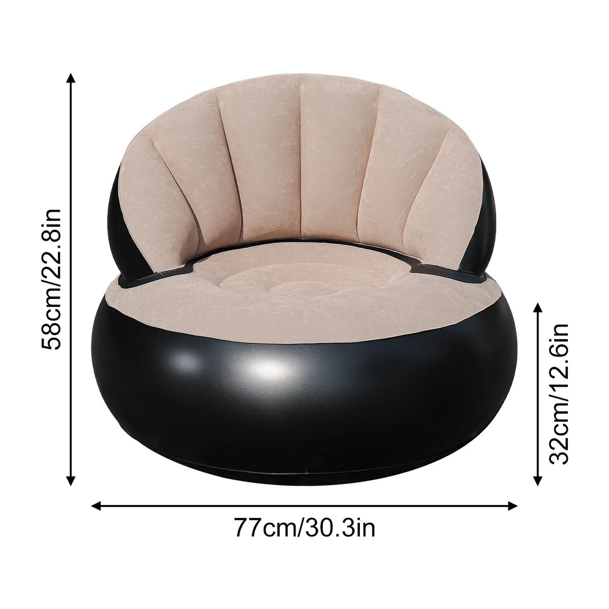 1PC Thickened PVC Inflatable Sofa Ergonomic Design for Comfortable Seating Experience, Foldable Flocking Garden Sofa