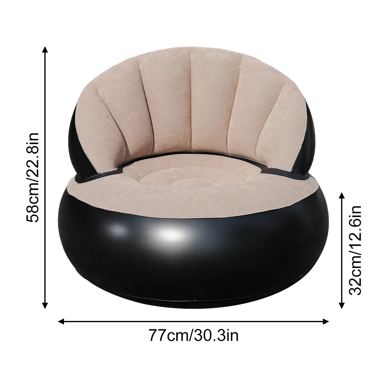 1PC Thickened PVC Inflatable Sofa Ergonomic Design for Comfortable Seating Experience, Foldable Flocking Garden Sofa