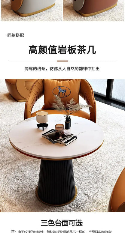 Italian style living room small chairs office and guest rooms single sofa chairs rotatable genuine leather leisure chairs