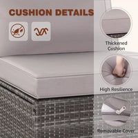 A 8 Pieces Patio Furniture Set Wicker Outdoor Conversation Set Rattan Sectional Sofa Set w/Storage Box & Glass Coffee Table