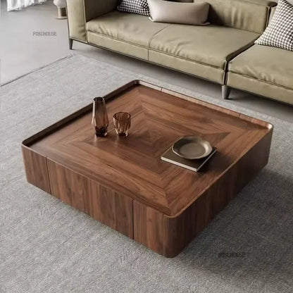 Nordic Solid Wood Coffee Tables Modern Coffee Tables for Living Room Furniture Design Sofa Side Tea Tables Organizer Drawers