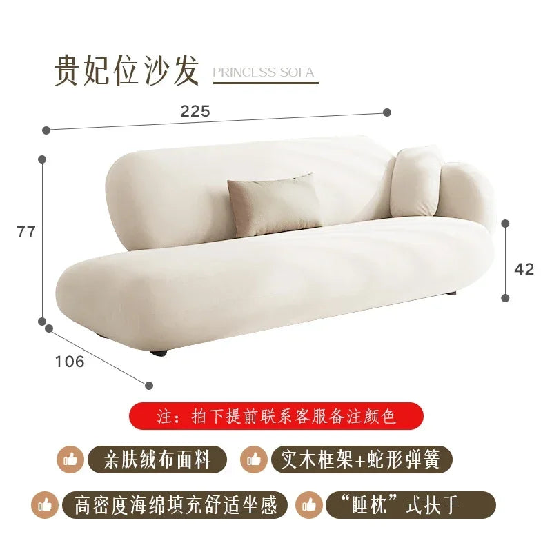 White Technology Cloth Sofa Set Modern King Size Foam Sponge Tatami Couch Large Reading Design Soft Big Bank Bedroom Furniture