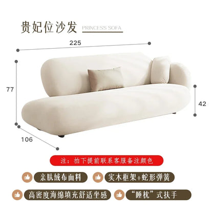 White Technology Cloth Sofa Set Modern King Size Foam Sponge Tatami Couch Large Reading Design Soft Big Bank Bedroom Furniture