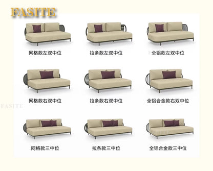 Outdoor sofa combination outdoor courtyard open-air villa living room hotel famous club rattan sofa