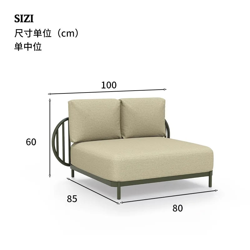 Outdoor sofa combination outdoor courtyard open-air villa living room hotel famous club rattan sofa