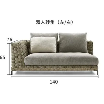 Outdoor rattan sofa combination villa courtyard garden furniture homestay outdoor restaurant lounge chair