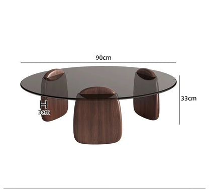 Table à thé, salon, petite maison, style italien, table à thé simple et moderne, table à thé créative en verre à combinaison circulaire