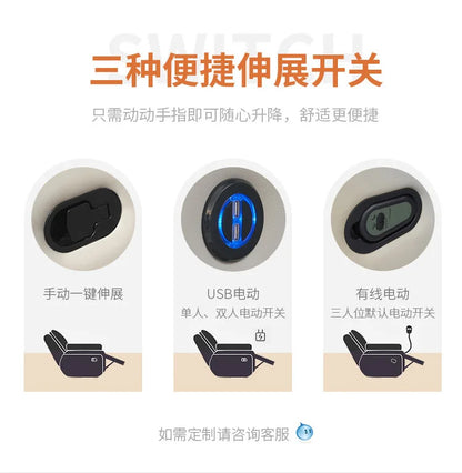 Comfort Electric Recliner Sofa Leather Sectional Genuine Retractable Combined Couch Bed Convertible Divano Letto Furnitures