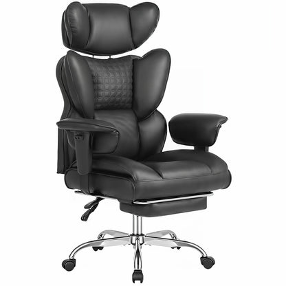 JHK Ergonomic Adjustable Armrests Gaming Computer Chair PU Leather Reclining Computer Chair with Pocket 350 LBS Office Chair with Footrest Height Adjustable Swivel Wide Seating for Home Office