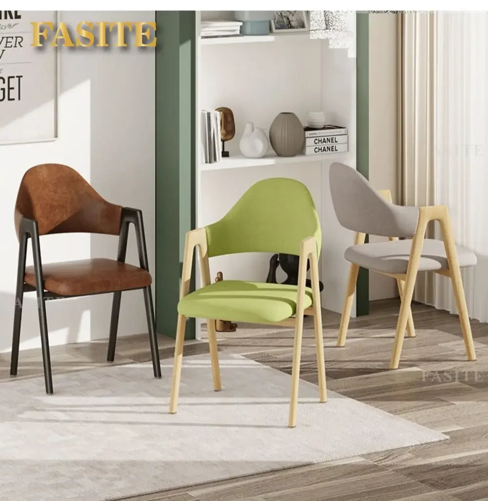Room Dresser Dining Chairs Home Mid Century Modern Furniture Metal Skeleton Armchair Simple Makeup Armchair Kitchen Furniture