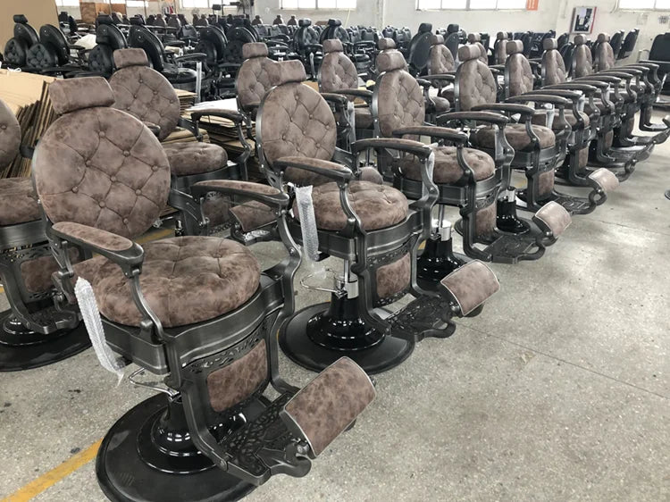 Retro Stylish King Beauty Hairdressing Armrest Hair Styling Classic Hydraulic Furniture Salon Barber Chair